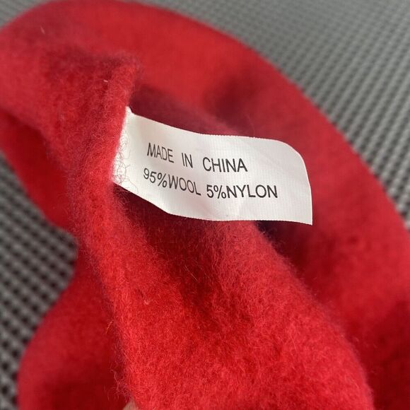 Paris Beret Hat Red Wool Eiffel Tower Embroidered Parisian French City Classic - Picture 3 of 3